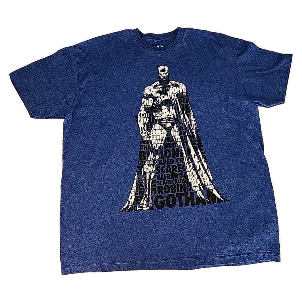 DC Comics Batman Black Knight Gotham Men's 2XL Graphic Blue Short Sleeve TShirt